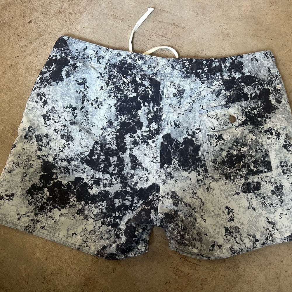 Saturdays New York City Black and Light Gray Marbled Swim Trunks - Picture 4 of 4